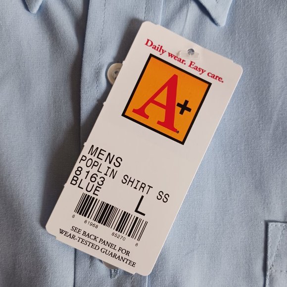 Railroad Short Sleeve Shirt Keolis Commuter Rail Mens Blue Poplin NWT L Large - Picture 3 of 6